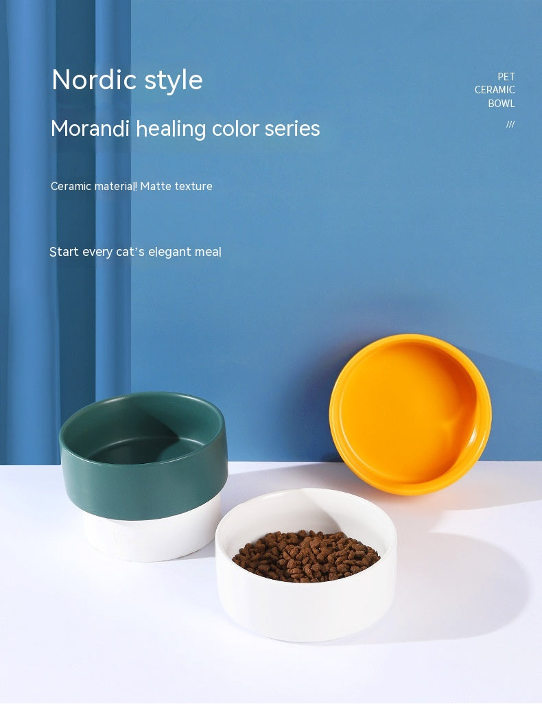 Simple Style Ceramic Pet Bowl