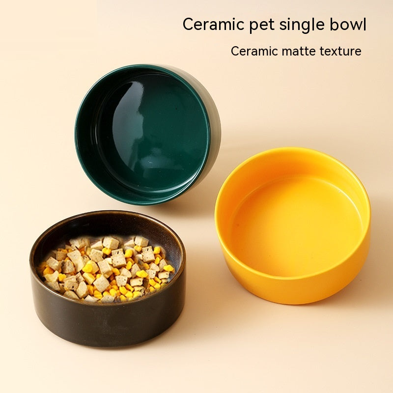 Simple Style Ceramic Pet Bowl