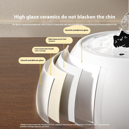 Cartoon Kitty Pet Ceramic Water Fountain