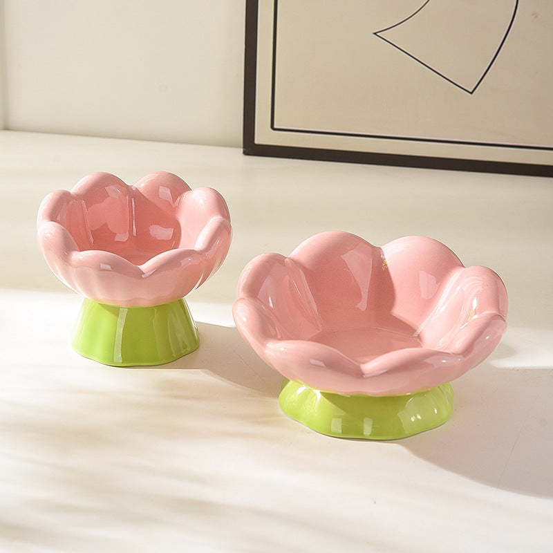 Ceramic Flower Dog Bowl